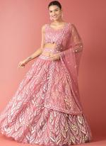 Soft Net Pink Party Wear Sequins Work Lehenga Choli